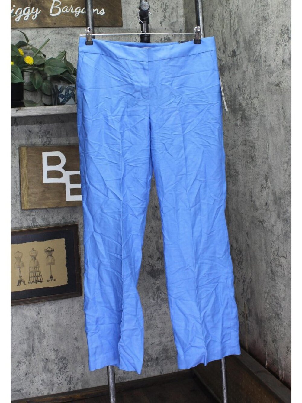 Nine West Womens Linen Blend Classic Dress Pant 10759752-9LM Marina Blue 10